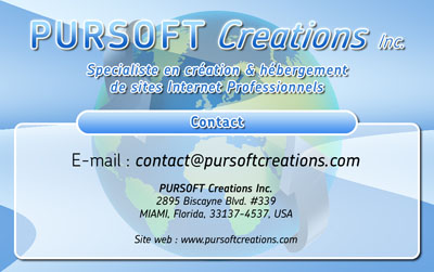 Carte de visite PURSOFT Creations Inc.